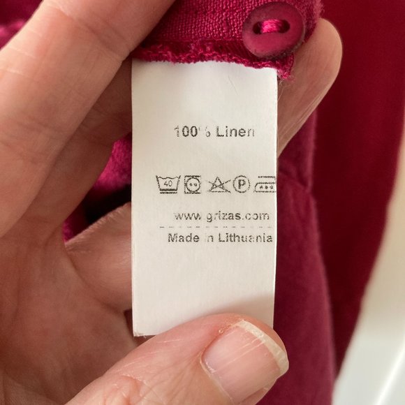 Grizas Balloon Dress, Raspberry Pink, 100% Mid Weight Linen - Picture 4 of 4